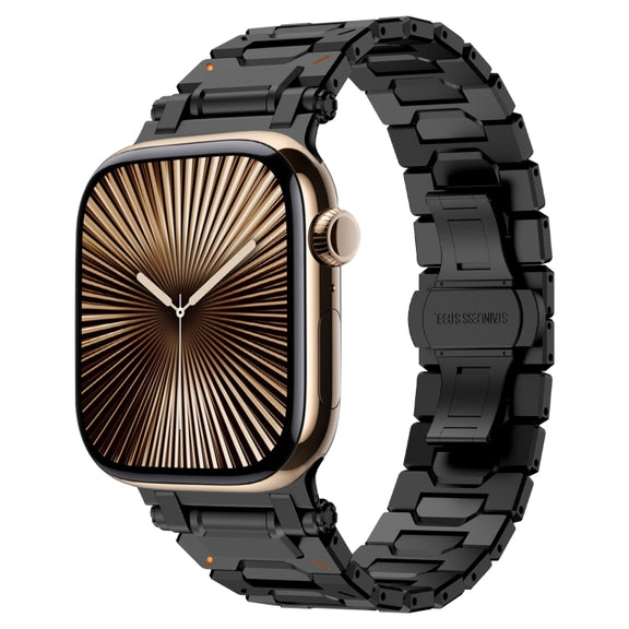 For Apple Watch Series 10 46mm Pathfinder Stainless Steel Metal Watch Band(Black)