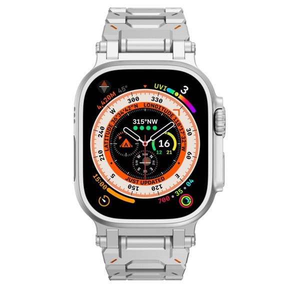 For Apple Watch Series 10 46mm Pathfinder Stainless Steel Metal Watch Band(Silver)