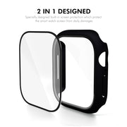For Apple Watch Series 10 42mm ENKAY Hat-Prince PC Tempered Glass Film Integrated Watch Case(Silver)