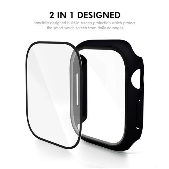 For Apple Watch Series 10 42mm ENKAY Hat-Prince PC Tempered Glass Film Integrated Watch Case(Silver)