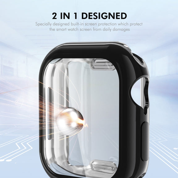 For Apple Watch Series 10 42mm ENKAY Hat-Prince Electroplated Soft TPU Case with Screen Film(Transparent)
