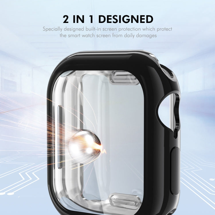 For Apple Watch Series 10 42mm ENKAY Hat-Prince Electroplated Soft TPU Case with Screen Film(Transparent)