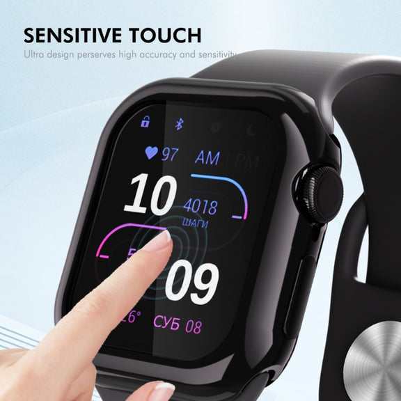 For Apple Watch Series 10 42mm ENKAY Hat-Prince Electroplated Soft TPU Case with Screen Film(Transparent)