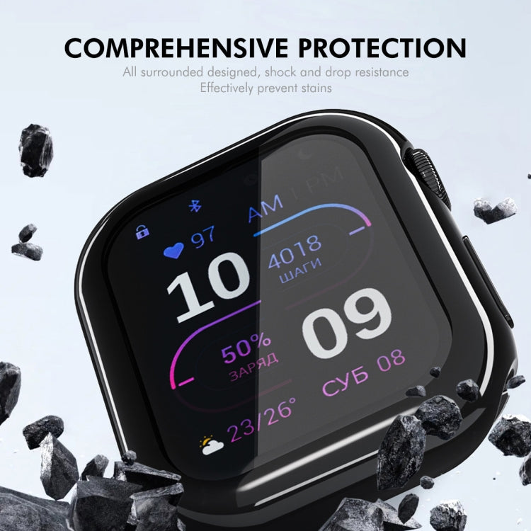 For Apple Watch Series 10 42mm ENKAY Hat-Prince Electroplated Soft TPU Case with Screen Film(Transparent)