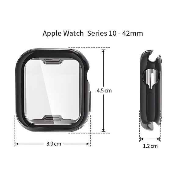 For Apple Watch Series 10 42mm ENKAY Hat-Prince Electroplated Soft TPU Case with Screen Film(Transparent)