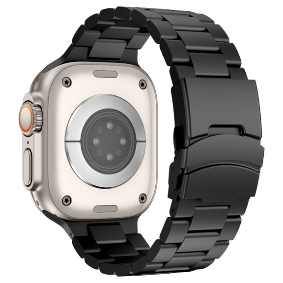 For Apple Watch Series 10 46mm Three Beads Titanium Alloy Metal Watch Band(Black)
