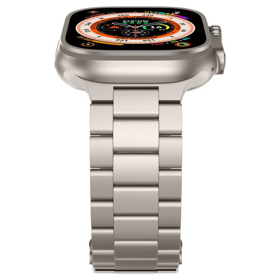 For Apple Watch Series 10 46mm Three Beads Titanium Alloy Metal Watch Band(Titanium Color)