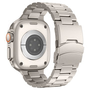 For Apple Watch Series 10 46mm Three Beads Titanium Alloy Metal Watch Band(Titanium Color)