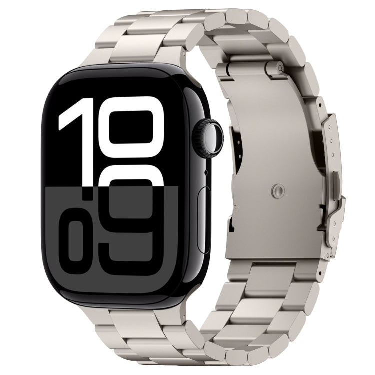 For Apple Watch Series 10 42mm Three Beads Titanium Alloy Metal Watch Band(Titanium Color) - free shipping - PMc TechLife - Order now!