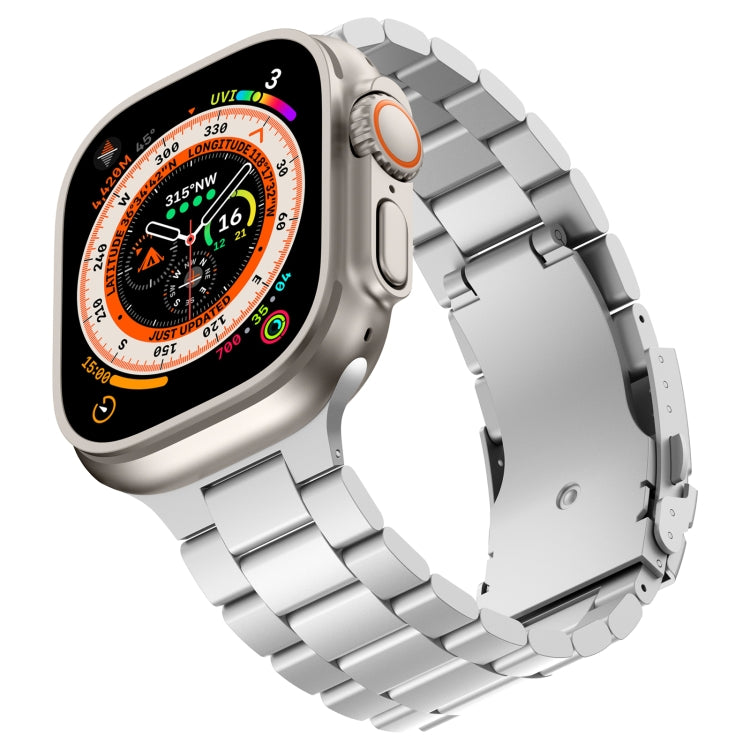 For Apple Watch Ultra 2 49mm Three Beads Titanium Alloy Metal Watch Band(Silver)