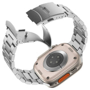 For Apple Watch Ultra 2 49mm Three Beads Titanium Alloy Metal Watch Band(Silver)