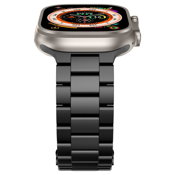 For Apple Watch Series 9 45mm Three Beads Titanium Alloy Metal Watch Band(Black)