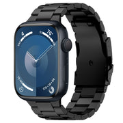For Apple Watch Series 9 41mm Three Beads Titanium Alloy Metal Watch Band(Black)