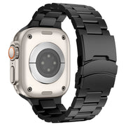 For Apple Watch Series 9 41mm Three Beads Titanium Alloy Metal Watch Band(Black)