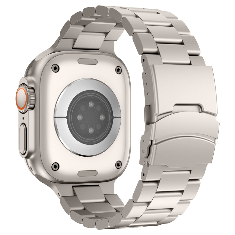 For Apple Watch Series 8 41mm Three Beads Titanium Alloy Metal Watch Band(Titanium Color)