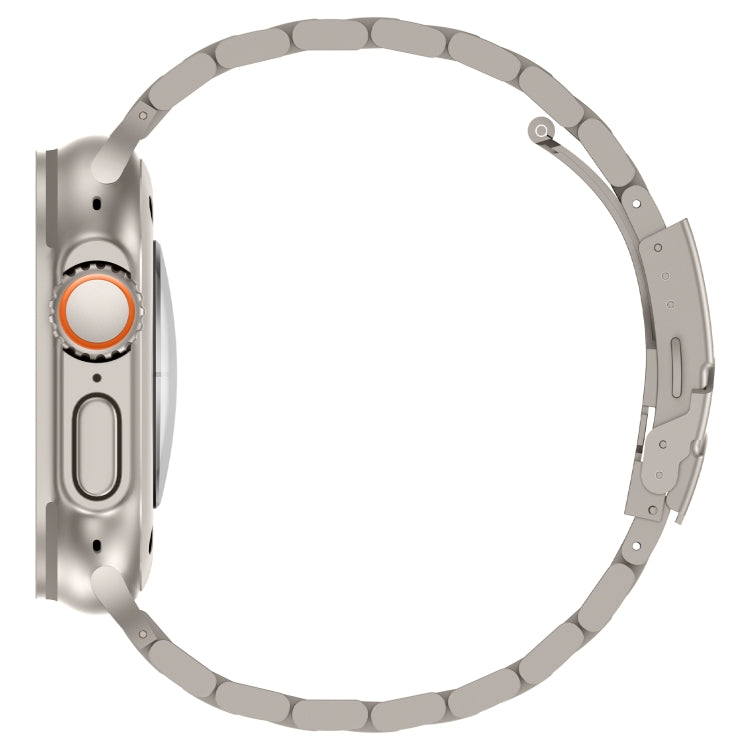 For Apple Watch Series 8 41mm Three Beads Titanium Alloy Metal Watch Band(Titanium Color)