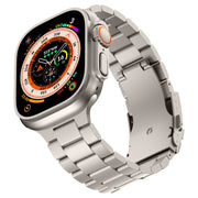 For Apple Watch Series 8 41mm Three Beads Titanium Alloy Metal Watch Band(Titanium Color)