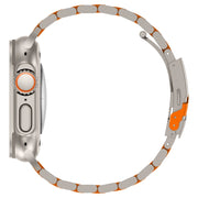 For Apple Watch Series 8 41mm Three Beads Titanium Alloy Metal Watch Band(Titanium Orange)