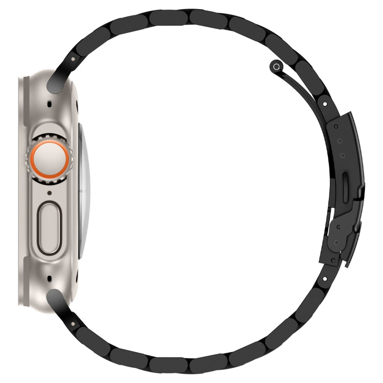 For Apple Watch SE 2022 40mm Three Beads Titanium Alloy Metal Watch Band(Black)