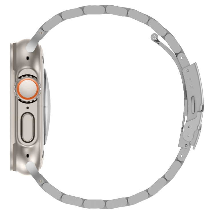 For Apple Watch SE 2022 44mm Three Beads Titanium Alloy Metal Watch Band(Silver) - free shipping - PMc TechLife - Order now!