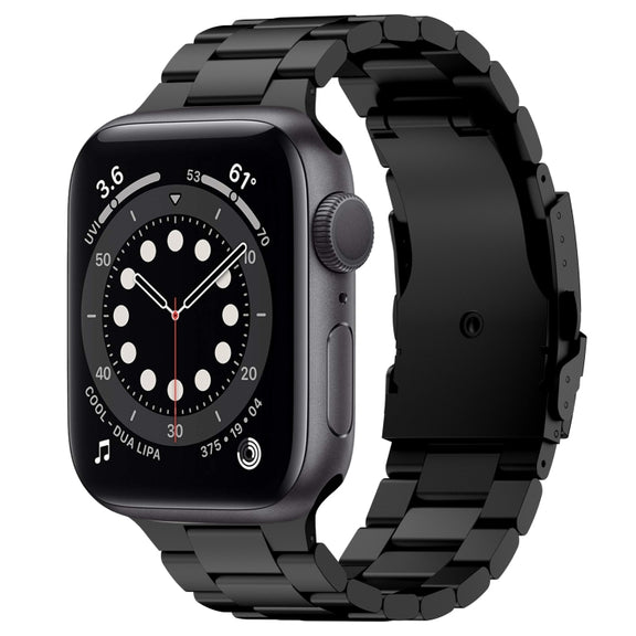 For Apple Watch Series 6 40mm Three Beads Titanium Alloy Metal Watch Band(Black)