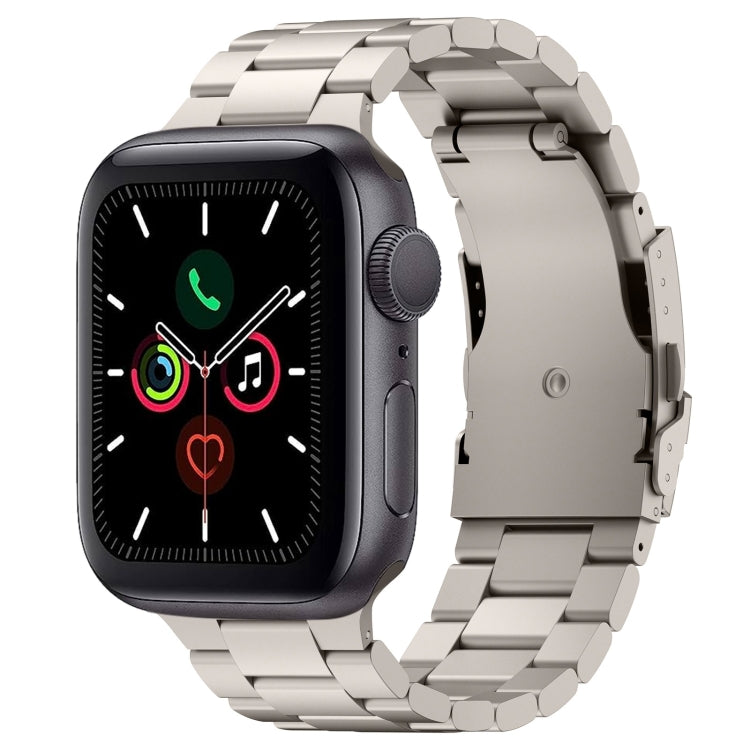 For Apple Watch Series 5 44mm Three Beads Titanium Alloy Metal Watch Band(Titanium Color) - free shipping - PMc TechLife - Order now!