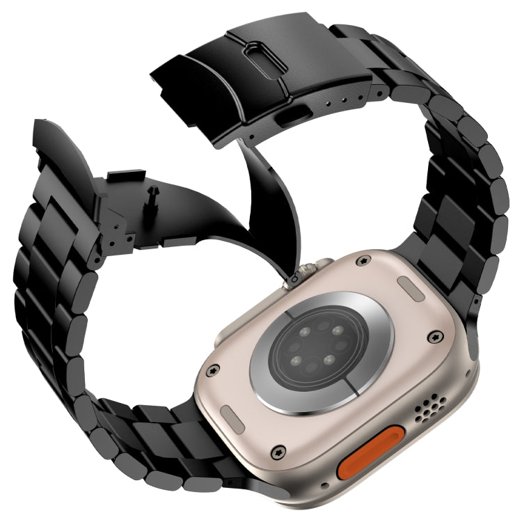 For Apple Watch Series 3 42mm Three Beads Titanium Alloy Metal Watch Band(Black) - free shipping - PMc TechLife - Order now!