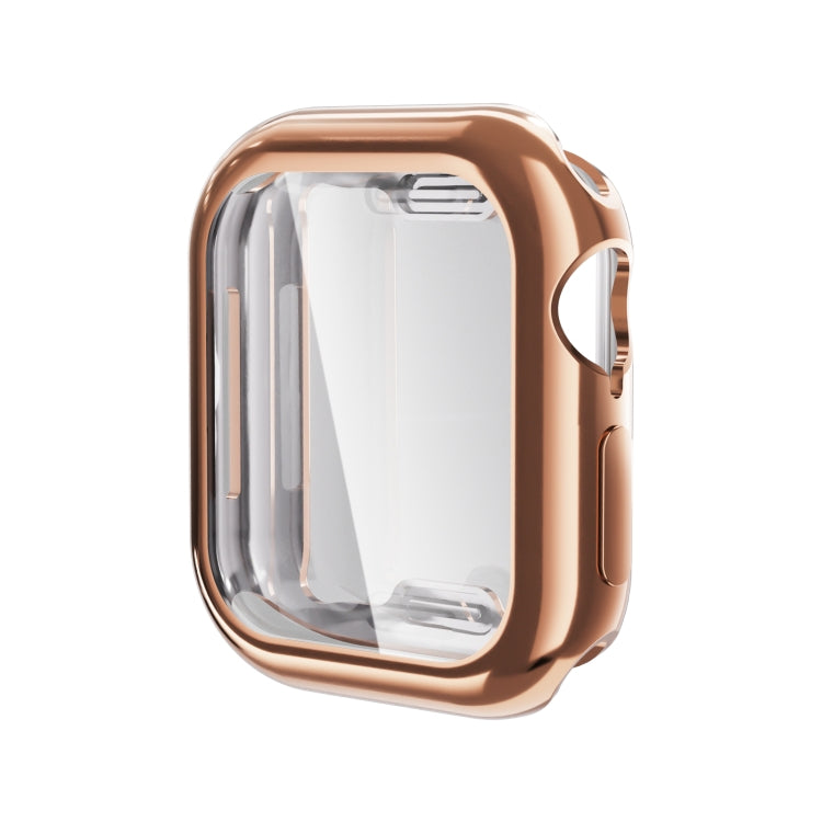 For Apple Watch Series 10 46mm Full Coverage TPU Electroplated Watch Case(Rose Gold) - Watch Cases by PMC TechLife | Online Shopping South Africa | PMC TechLife | Buy Now Pay Later Mobicred