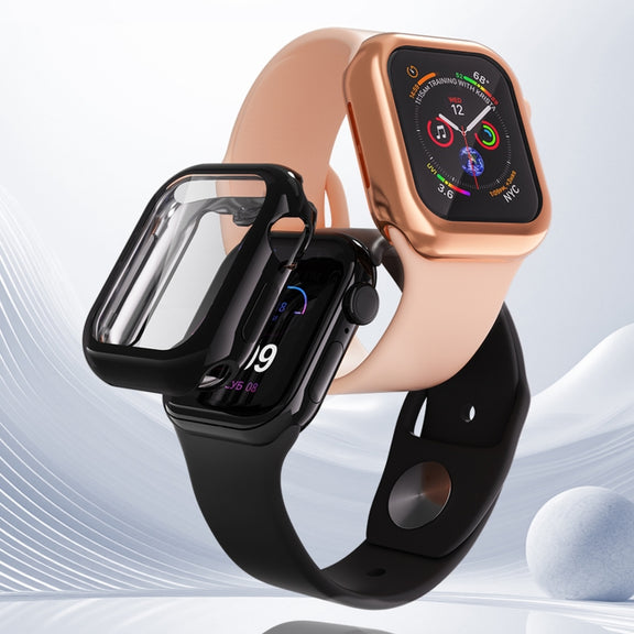 For Apple Watch Series 10 46mm Full Coverage TPU Electroplated Watch Case(Pink)