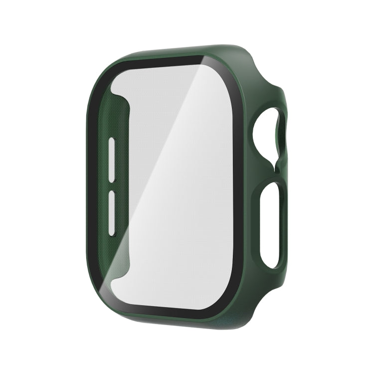 For Apple Watch Series 10 46mm Tempered Glass Film Integrated PC Watch Case(Green) - Watch Cases by PMC TechLife | Online Shopping South Africa | PMC TechLife | Buy Now Pay Later Mobicred
