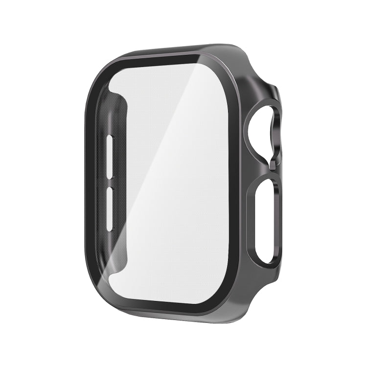 For Apple Watch Series 10 46mm Tempered Glass Film Integrated PC Watch Case(Grey) - Watch Cases by PMC TechLife | Online Shopping South Africa | PMC TechLife | Buy Now Pay Later Mobicred