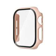 For Apple Watch Series 10 46mm Tempered Glass Film Integrated PC Watch Case(Pink)