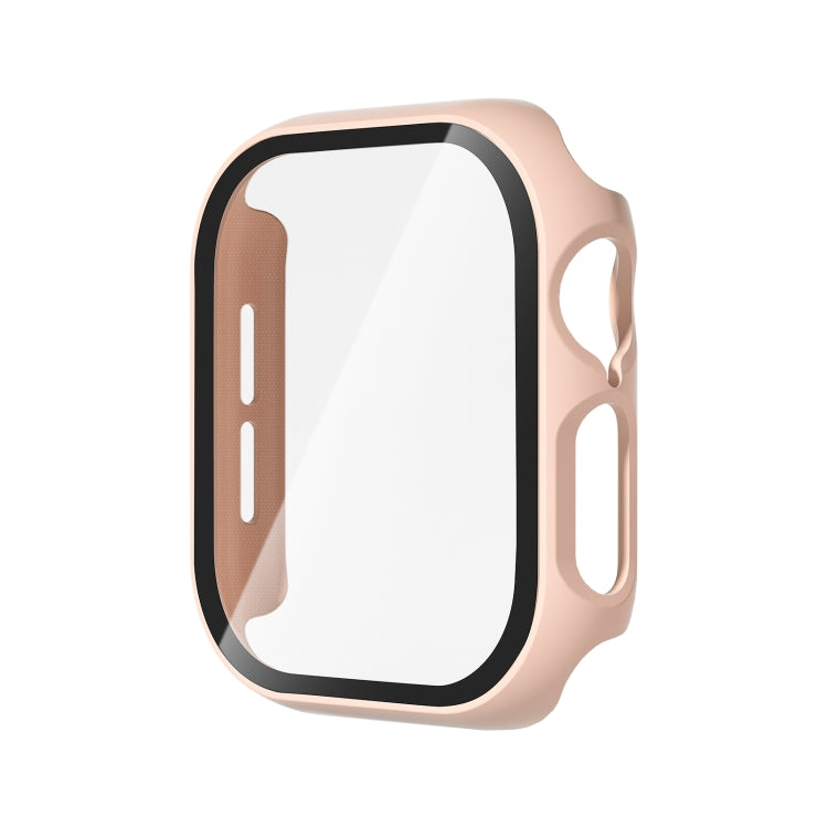For Apple Watch Series 10 46mm Tempered Glass Film Integrated PC Watch Case(Pink) - Watch Cases by PMC TechLife | Online Shopping South Africa | PMC TechLife | Buy Now Pay Later Mobicred