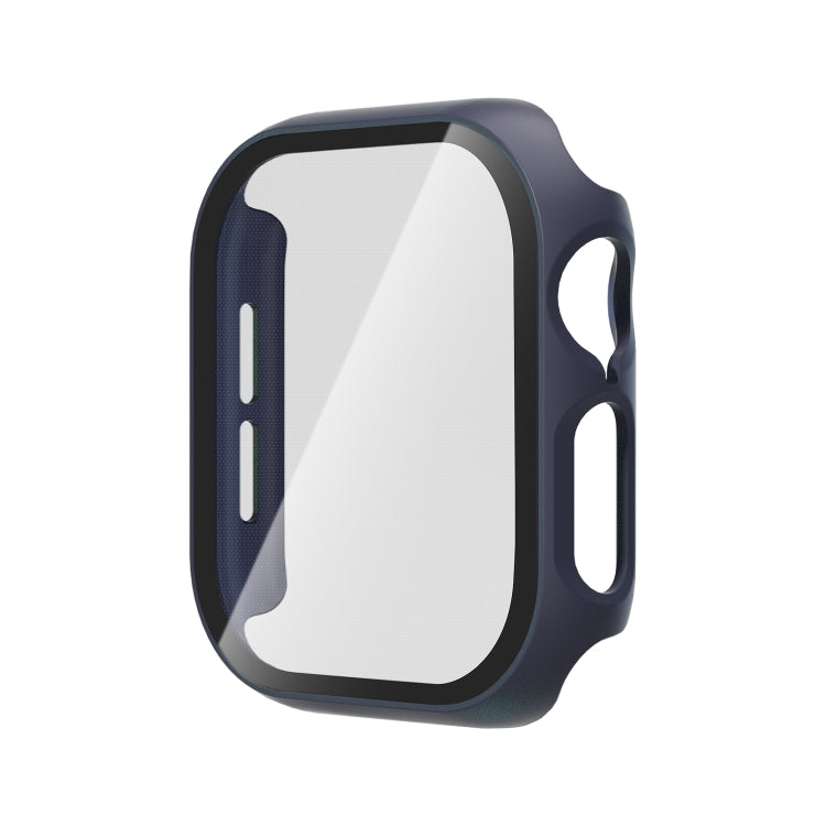 For Apple Watch Series 10 46mm Tempered Glass Film Integrated PC Watch Case(Midnight Blue) - Watch Cases by PMC TechLife | Online Shopping South Africa | PMC TechLife | Buy Now Pay Later Mobicred