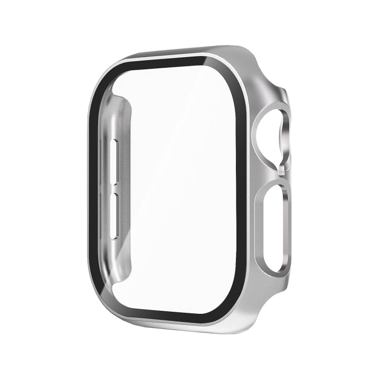 For Apple Watch Series 10 46mm Tempered Glass Film Integrated PC Watch Case(Sliver) - Watch Cases by PMC TechLife | Online Shopping South Africa | PMC TechLife | Buy Now Pay Later Mobicred