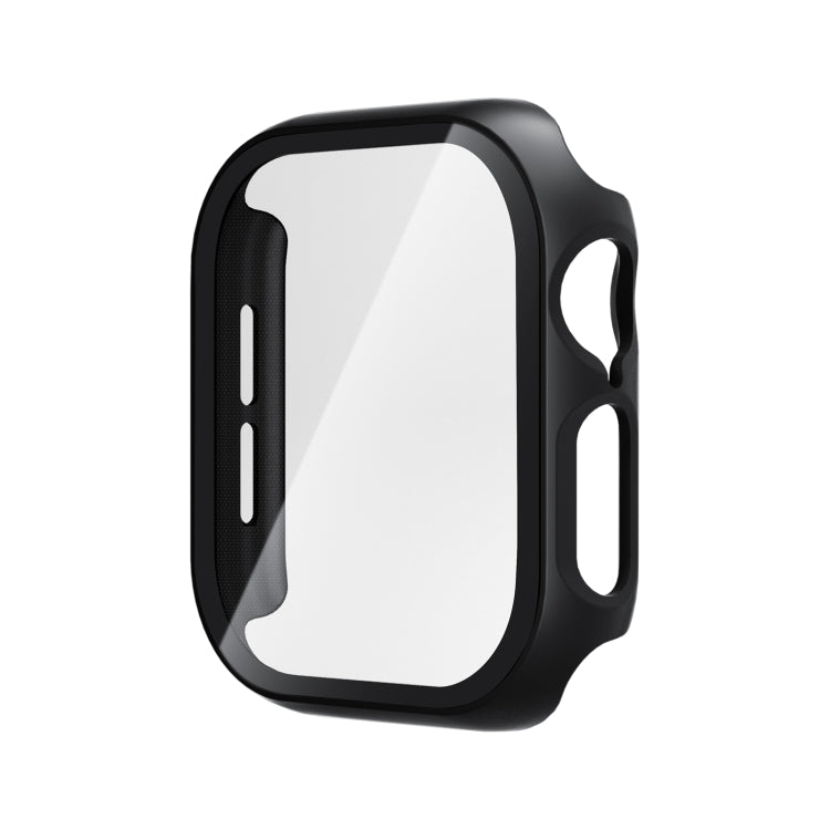 For Apple Watch Series 10 46mm Tempered Glass Film Integrated PC Watch Case(Black) - Watch Cases by PMC TechLife | Online Shopping South Africa | PMC TechLife | Buy Now Pay Later Mobicred