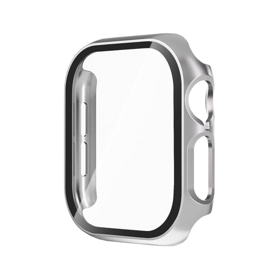 For Apple Watch Series 10 42mm Tempered Glass Film Integrated PC Watch Case(Sliver)