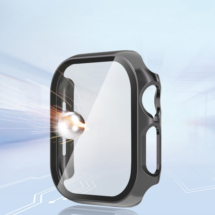 For Apple Watch Series 10 42mm Tempered Glass Film Integrated PC Watch Case(Red)