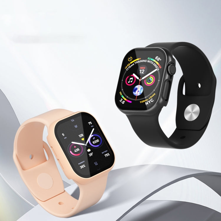 For Apple Watch Series 10 42mm Tempered Glass Film Integrated PC Watch Case(Midnight Blue) - Watch Cases by PMC TechLife | Online Shopping South Africa | PMC TechLife | Buy Now Pay Later Mobicred