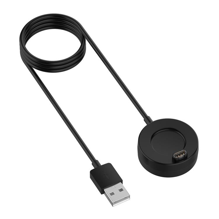 For Garmin Fenix 8 AMOLED / Vivoactive 6 USB Interface Disc Base Smart Watch Charging Cable, Length: 1m(Black)