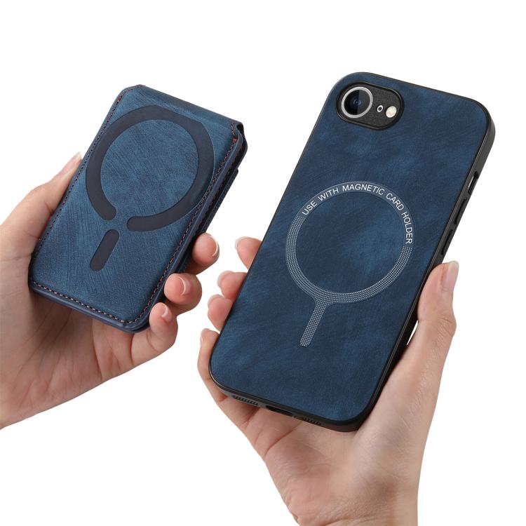 For iPhone 16e Retro Splitable Magnetic Stand Card Bag Leather Phone Case(Blue) - iPhone 16e Cases by PMC TechLife | Online Shopping South Africa | PMC TechLife | Buy Now Pay Later Mobicred