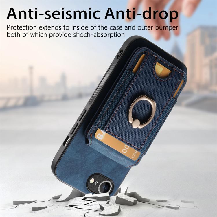 For iPhone 16e Retro Splitable Magnetic Stand Card Bag Leather Phone Case(Blue) - iPhone 16e Cases by PMC TechLife | Online Shopping South Africa | PMC TechLife | Buy Now Pay Later Mobicred