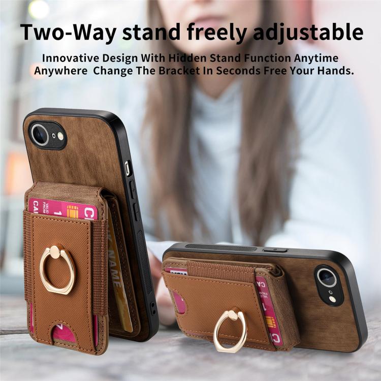 For iPhone 16e Retro Splitable Magnetic Stand Card Bag Leather Phone Case(Brown) - iPhone 16e Cases by PMC TechLife | Online Shopping South Africa | PMC TechLife | Buy Now Pay Later Mobicred