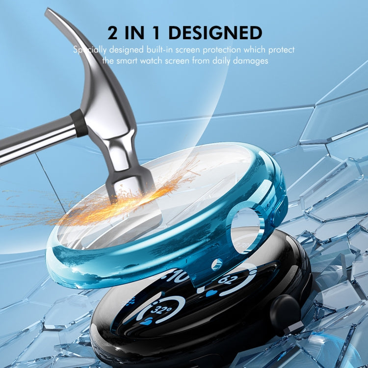 For Google Pixel Watch 3 45mm ENKAY Hat-Prince Full Coverage Electroplated Soft TPU Case with Screen Protection(Dark Cyan) - free shipping - PMc TechLife - Order now!