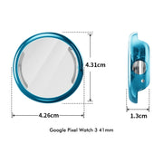 For Google Pixel Watch 3 41mm ENKAY Hat-Prince Full Coverage Electroplated Soft TPU Case with Screen Protection(Silver)