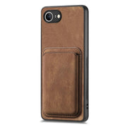 For iPhone 16e Retro Leather Card Bag Magnetic Phone Case(Brown)