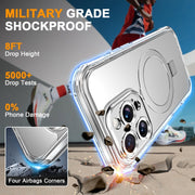 For iPhone 16 Pro Skin Feel MagSafe Holder 360 Full Body Phone Case(Transparent)