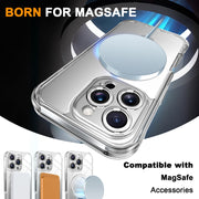 For iPhone 16 Pro Skin Feel MagSafe Holder 360 Full Body Phone Case(Transparent)