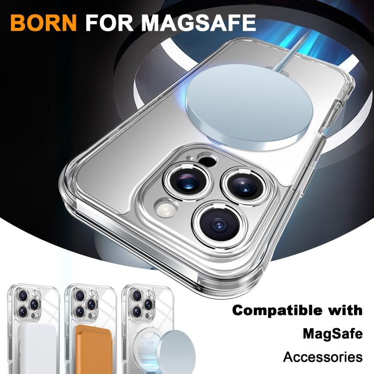 For iPhone 16 Pro Skin Feel MagSafe Holder 360 Full Body Phone Case(Transparent)