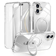 For iPhone 16 Plus Skin Feel MagSafe Holder 360 Full Body Phone Case(Transparent) - iPhone 16 Plus Cases by PMC TechLife | Online Shopping South Africa | PMC TechLife | Buy Now Pay Later Mobicred